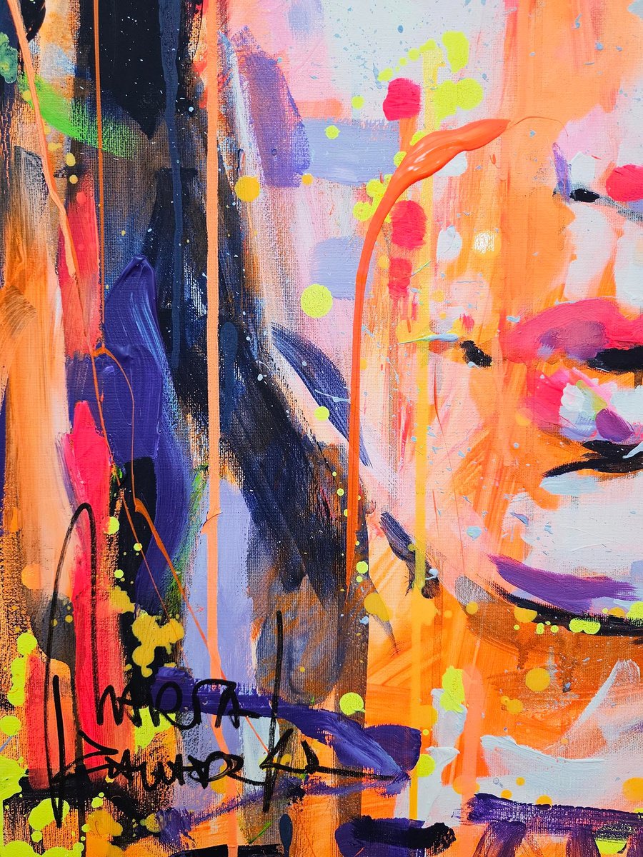 Impressionistic Portrait Acrylic Painting By Marta Zawadzka, 28 X 35", Ewa, Original Artwork