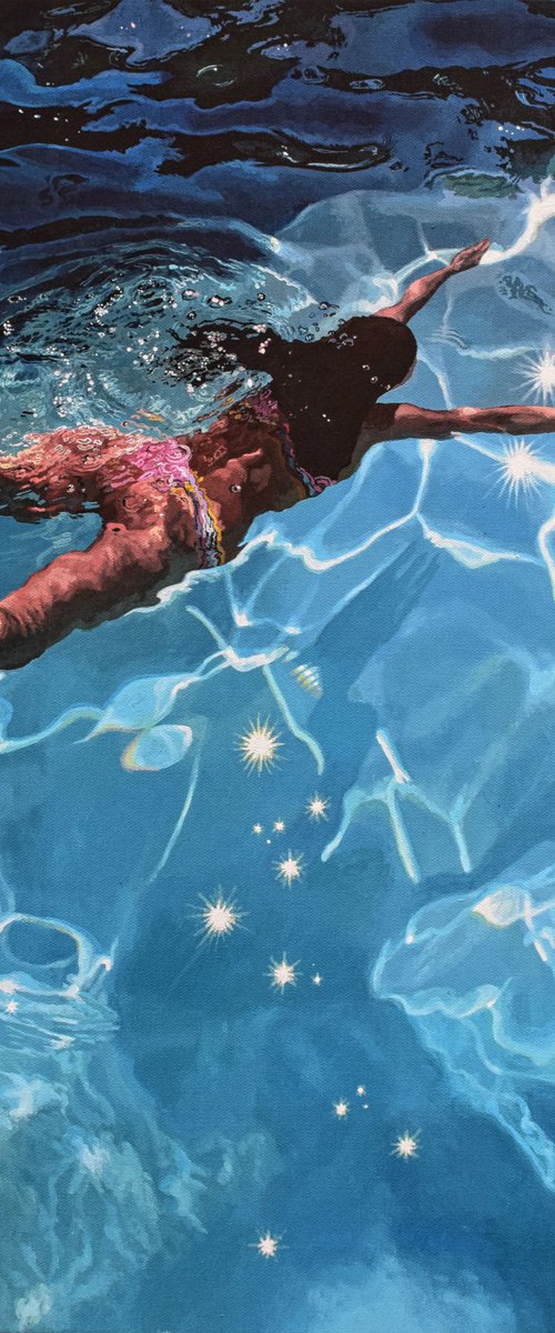 Illuminae II - Swimming Painting by Abi Whitlock