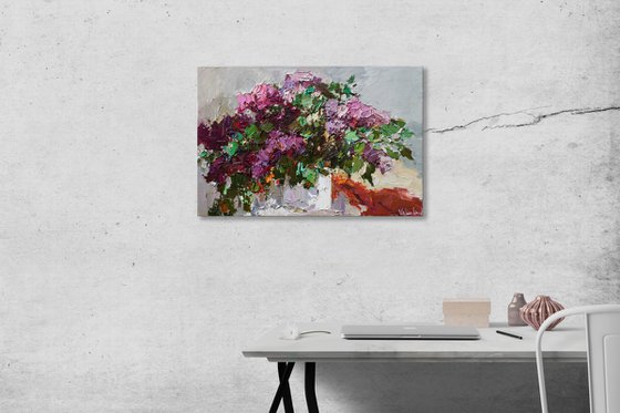 Lilacs - impasto painting