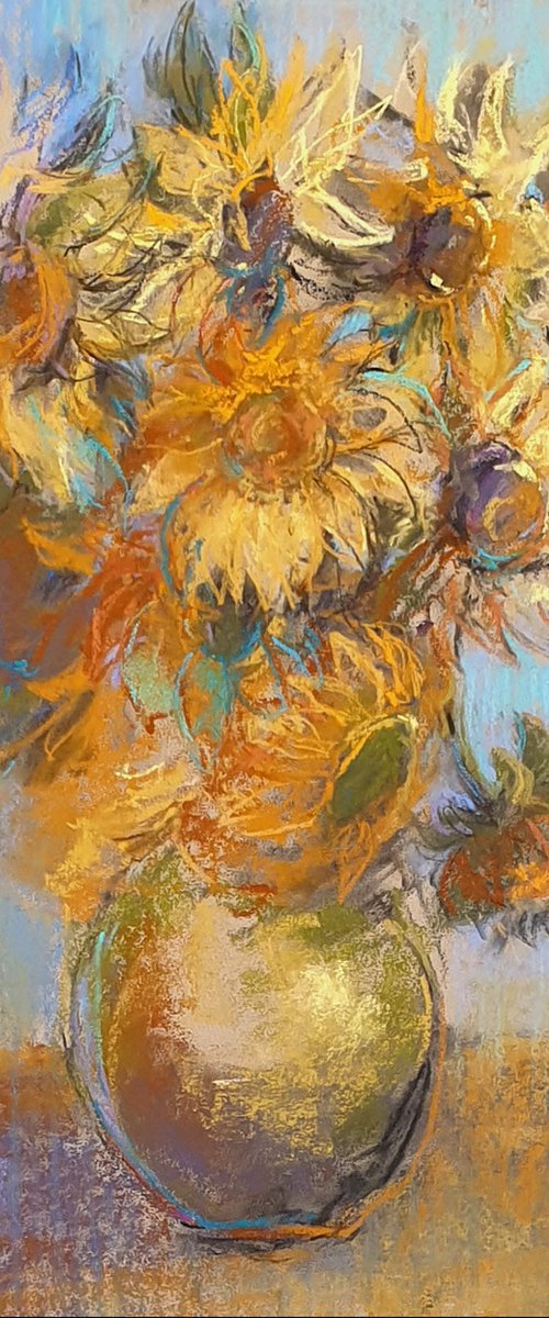 Sunflowers in a vase. Inspired by Van Gogh by Elena Genkin