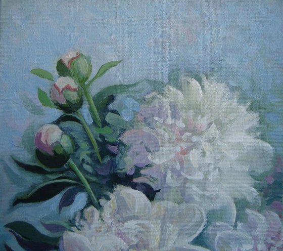 White peonies - floral art