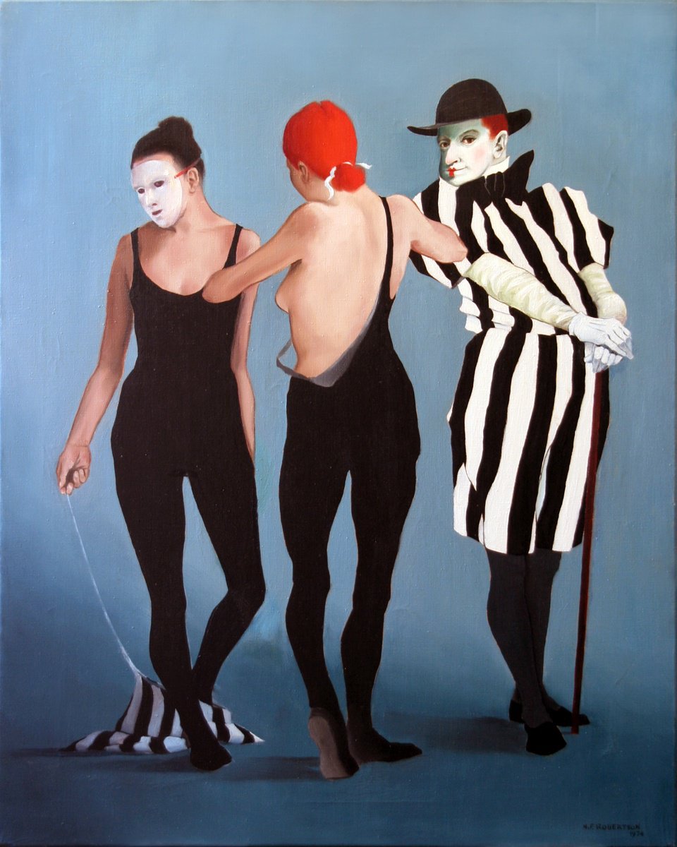 Portrait Oil Painting By Nicholas Robertson, 24 X 30", Triumvirate, Original Artwork