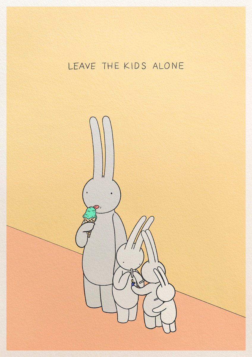 Illustrative Animal Giclee Print By Mr Clement, 17 X 23", Leave The Kids Alone, Original Artwork