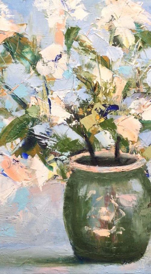 Old Green Flowerpot by Jean David