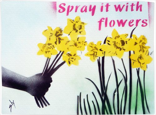 Spray it with flowers (on gorgeous watercolour paper) +FREE poem by Juan Sly