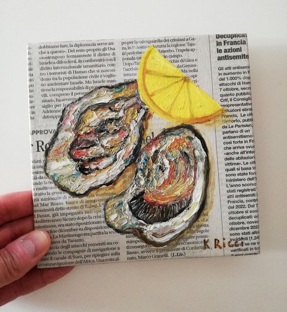 "Oysters on Newspaper"