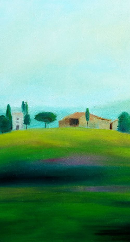 Landscape Oil painting on canvas Tuscany by Anna Lubchik