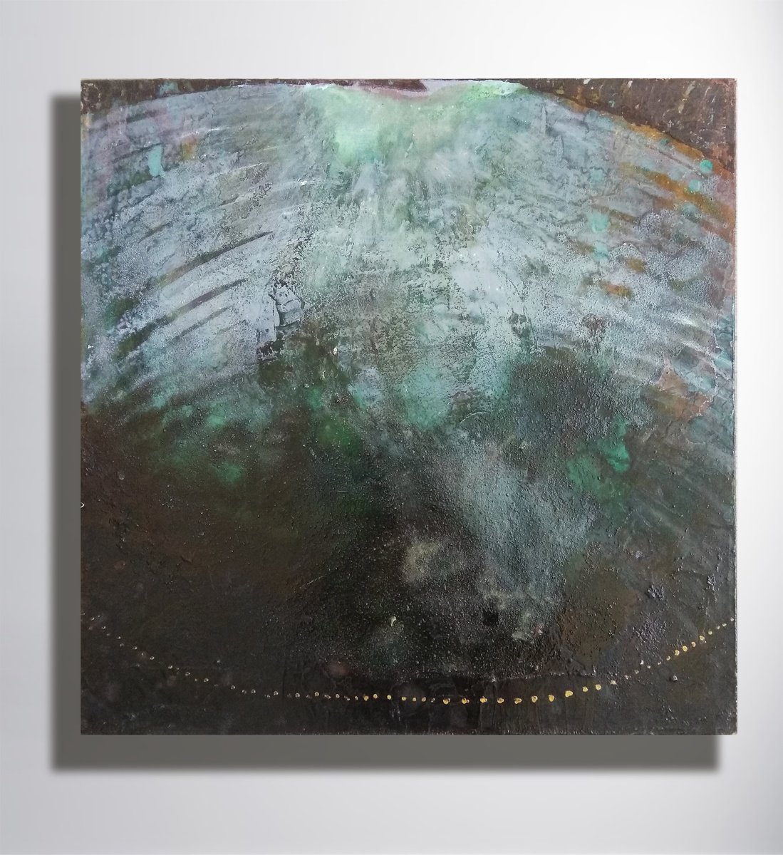 Impressionistic Abstract Oil Painting By Marya, 20 X 20", "Light And Shadow", Original Artwork