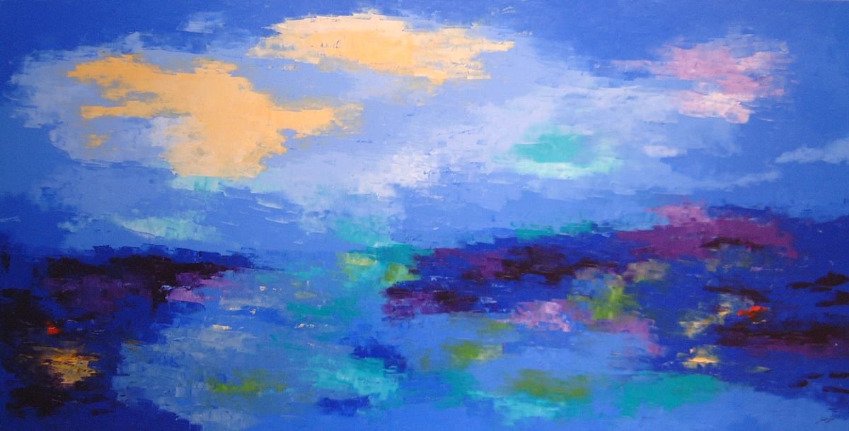 Blue Coast (Ref#:711-120M) By Saroja Van Der Stegen, 77 X 38, Artwork For Sale On Artfinder