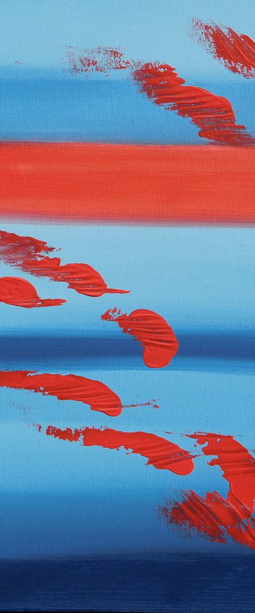 Red and blues, 50x50 cm by Davide De Palma