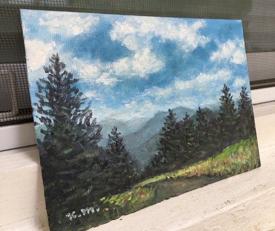 Mountain Mini # 8 - Oil 5X7 inch canvas - (SOLD)