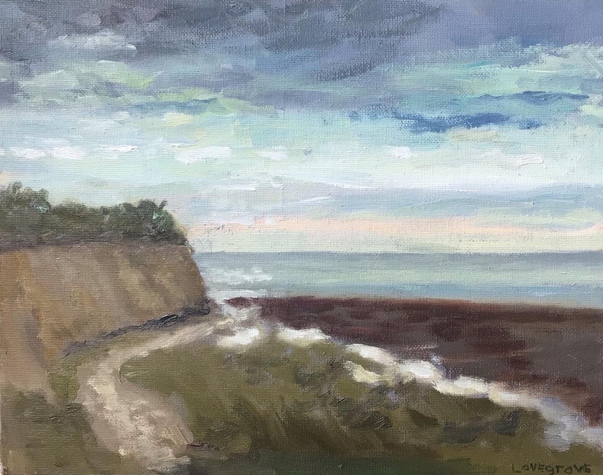 Cliffs on the east Kent coast, An original oil painting. by Julian Lovegrove Art