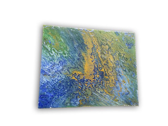 "Oil Spill" - FREE SHIPPING to the USA - Original Abstract PMS Acrylic Painting - 20 x 16 inches