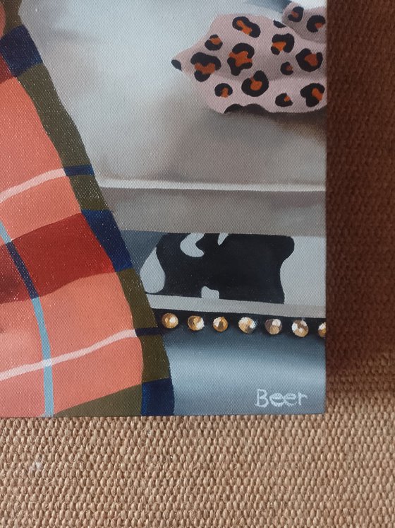 Loaded sandwich on brown