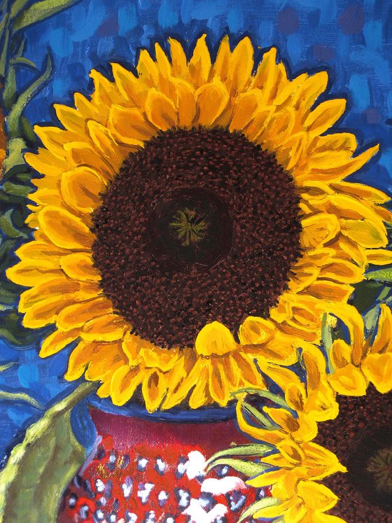Two Vases of Sunflowers