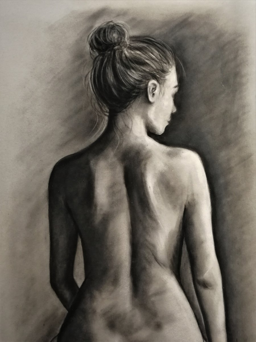 Naked woman - original pastel painting Pastel drawing by Mateja Marinko |  Artfinder