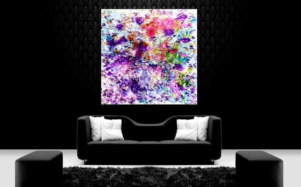 Organic Abstract Painting By Estelle Asmodelle, 49 X 49, Akarui Funaki, Original Artwork