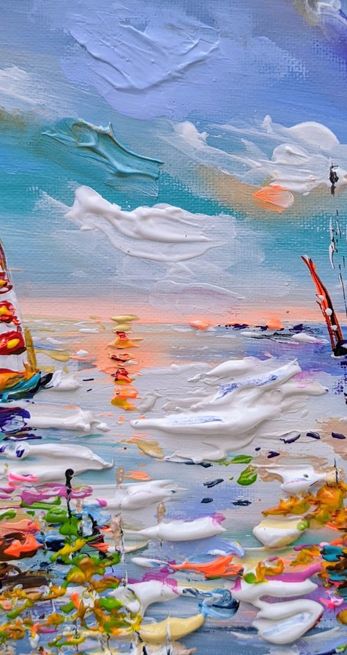 Abstract boats by Evelina Vine