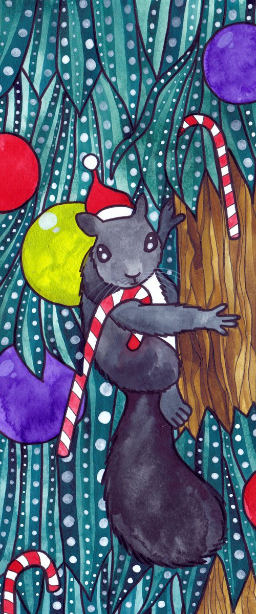 Christmas Squirrel by Terri Smith