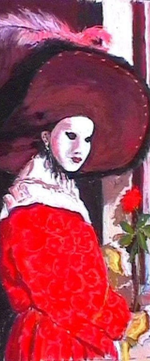 venice carnival figure: with large hat by Colin Ross Jack
