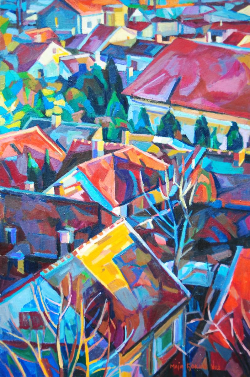 Maja Đokić Mihajlović | Original  Oil Painting | City Roofs / 60 X 40 Cm | 40 X 60Cm | Artwork For Sale On Artfinder