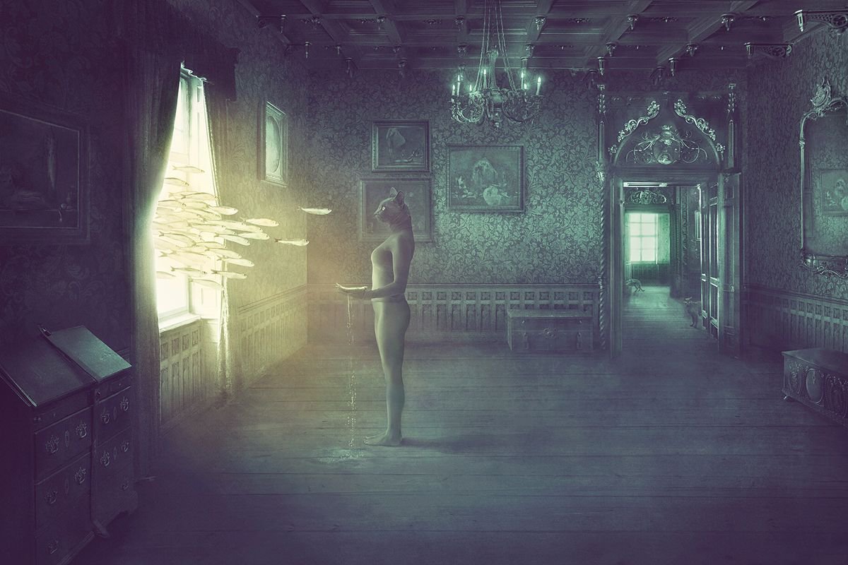 Surrealistic Animal Photograph By Nikolina Petolas, 27 X 19", Along Comes Another, Original Artwork