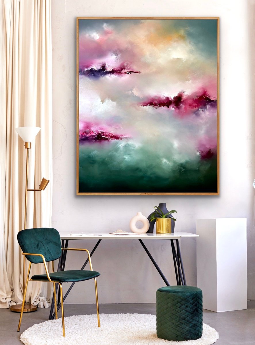 Abstract Oil Painting By Jonesy, 30 X 40, Down In The Park, Original Artwork