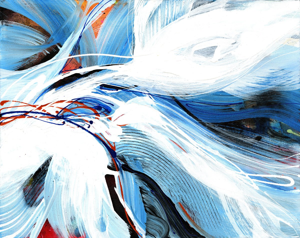 Abstract Botanical Acrylic Painting By Kathy Morton Stanion, 20 X 16", A Botanical Dance, Original Artwork