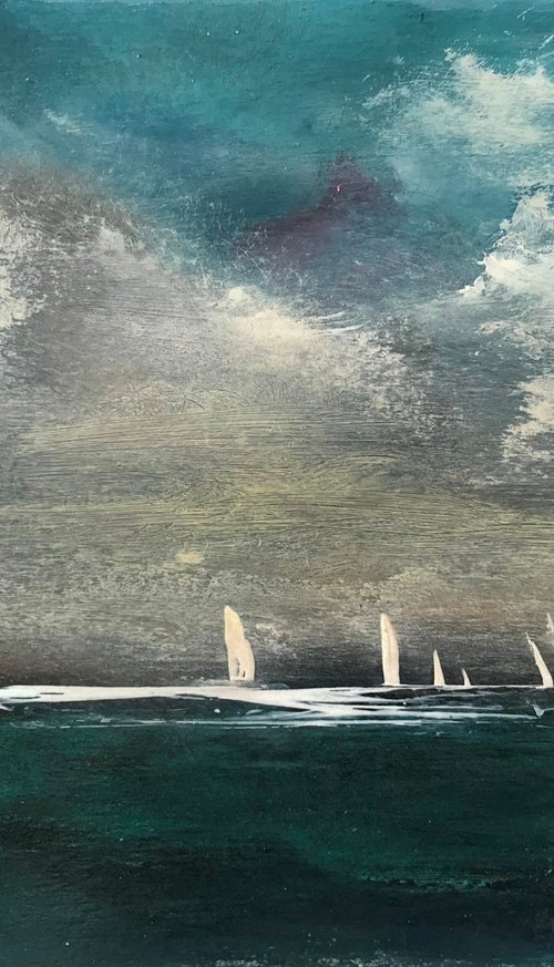 White Sails Painted Skies by Maxine Anne  Martin