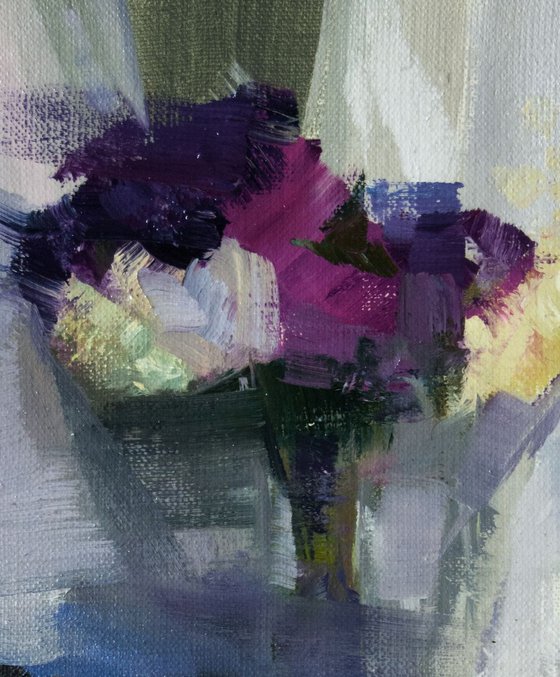 Flower oil painting - Purple Song