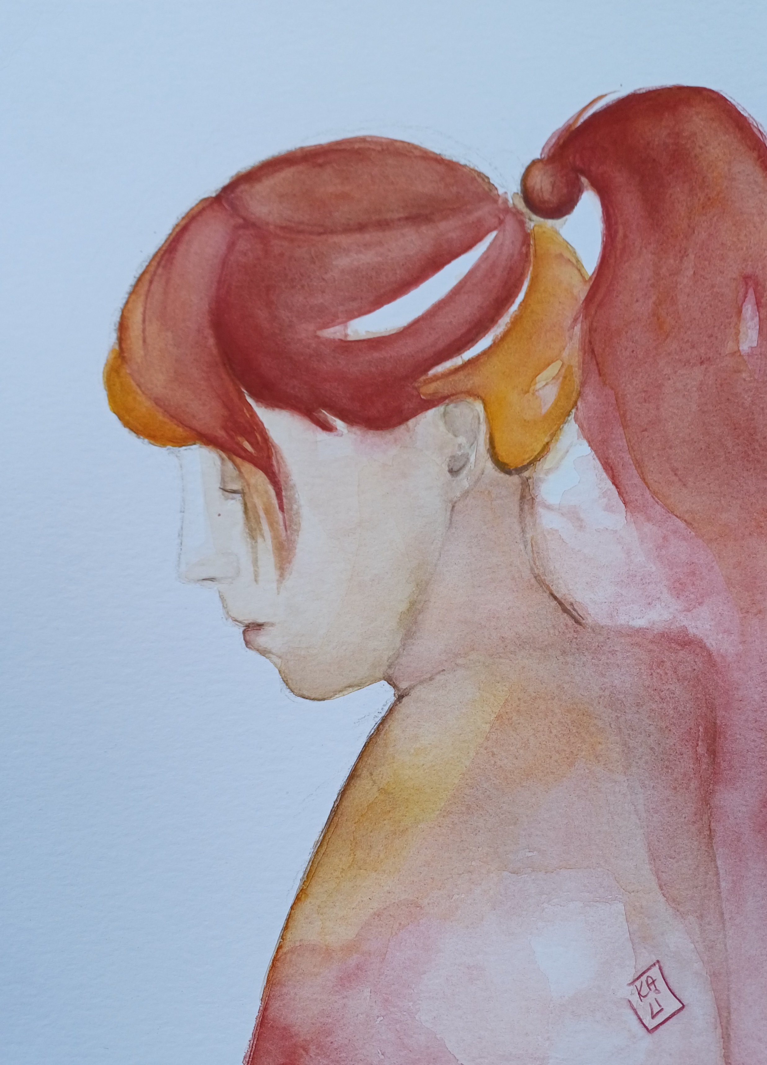 Impressionistic Portrait Charcoal Drawing By Karin Lichtenegger, 11 X 17", Silvia-2, Original Artwork