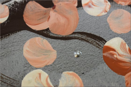 Caprice II - acrylic abstract painting, cherry blossoms, nature painting, canvas wall art