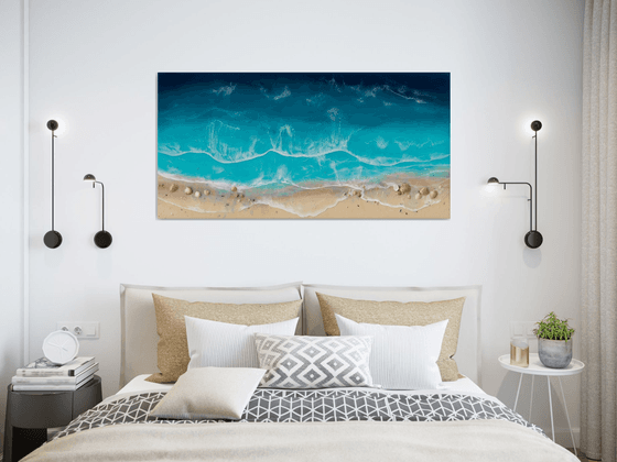 Serenity Beach - Resin on wood