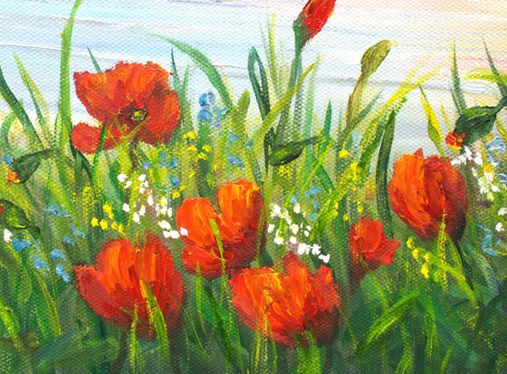 Poppies by the sae