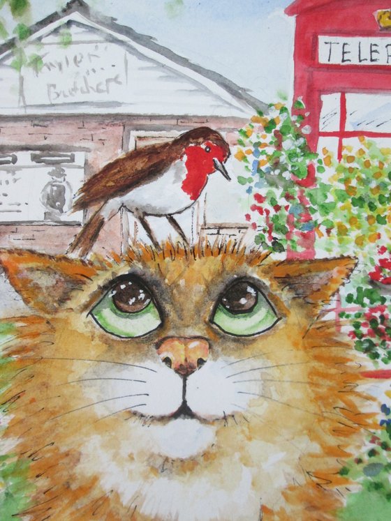Kitty Cat and Red Phone Box