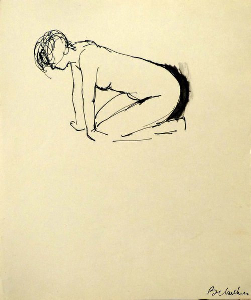 The Nude, life sketch 21x25 cm by Frederic Belaubre