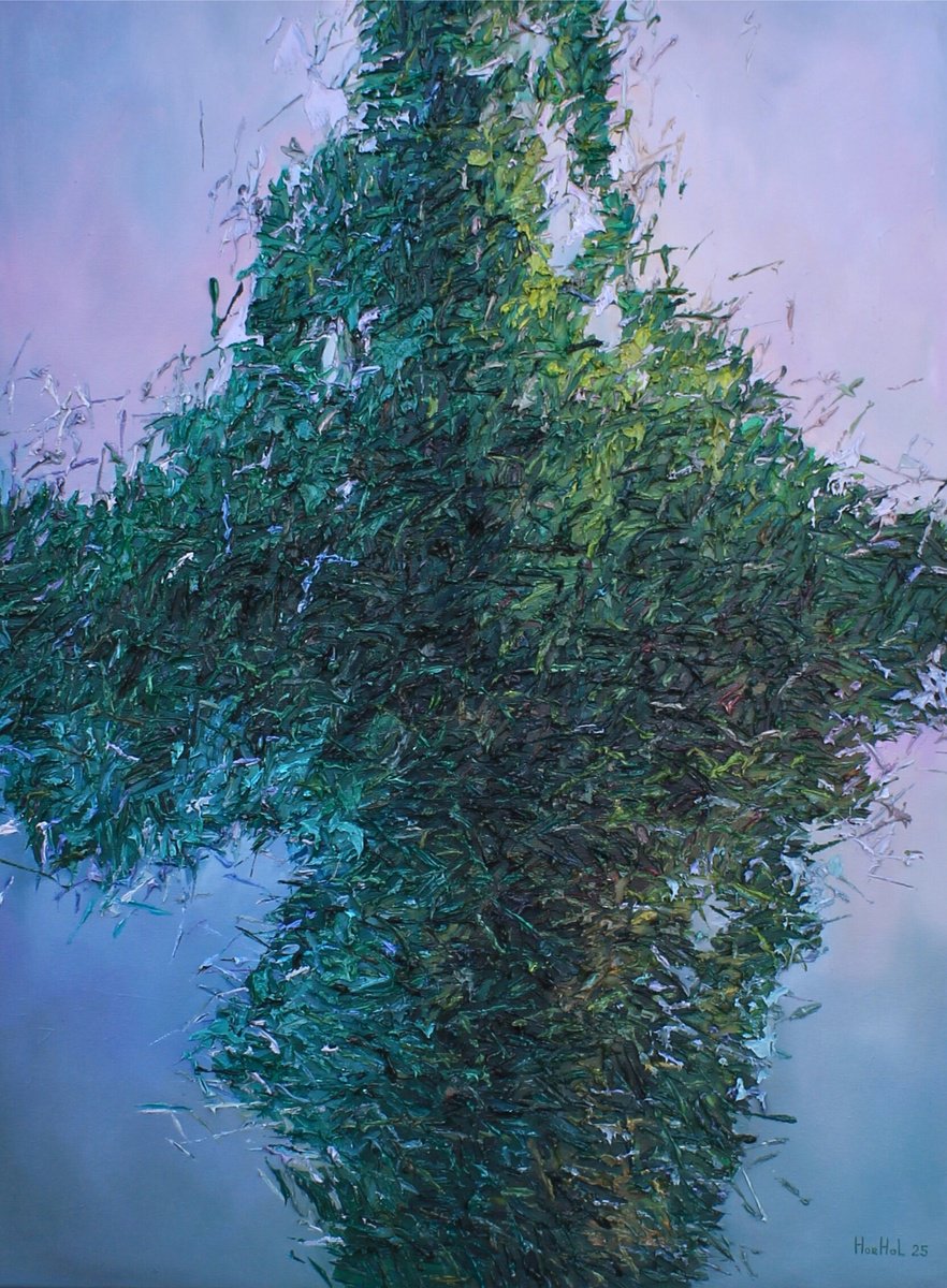 Organic Botanical Oil Painting By Olena Horhol, 24 X 31", Flowering 104, Original Artwork