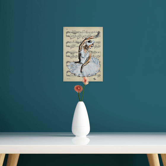 Ballerina XXXIII- Vintage Music Page, GIFT idea