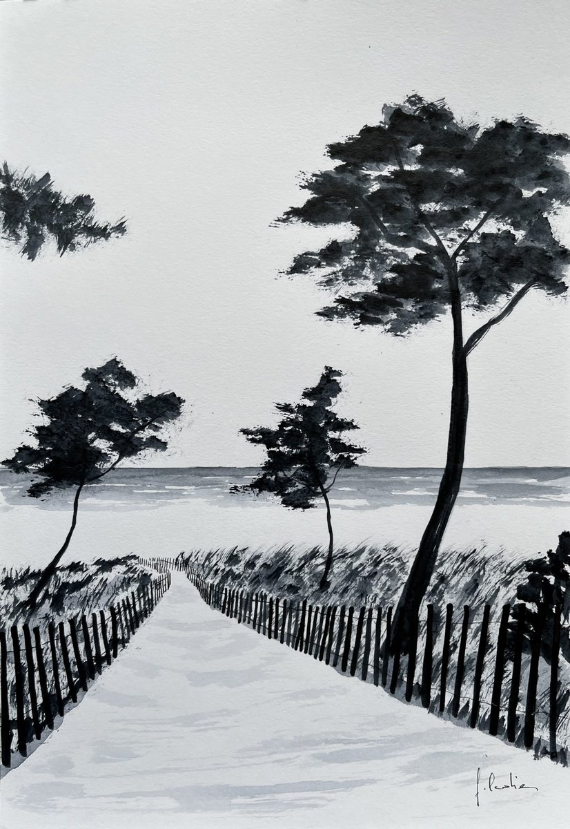 Ink Drawing , Ganivelles By Cadiou Frederic, 9 X 13, Artwork For Sale On Artfinder