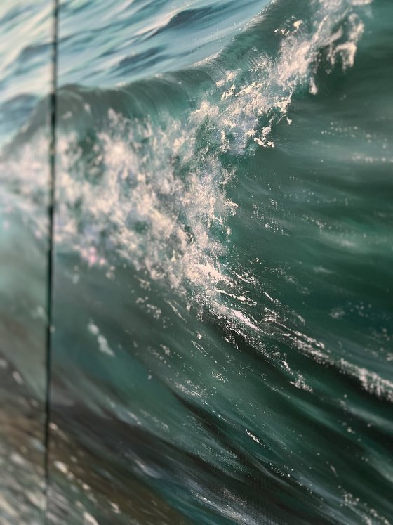 Triptych of a wave