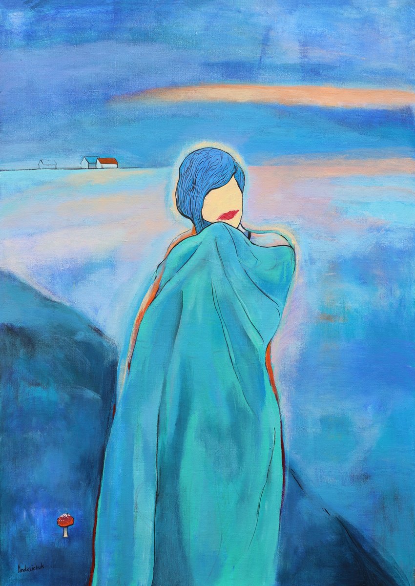 Urban And Pop Acrylic Painting , Spectral Girl. Ghost Town Series By Artem Andreichuk, 33 X 47, Artwork For Sale On Artfinder