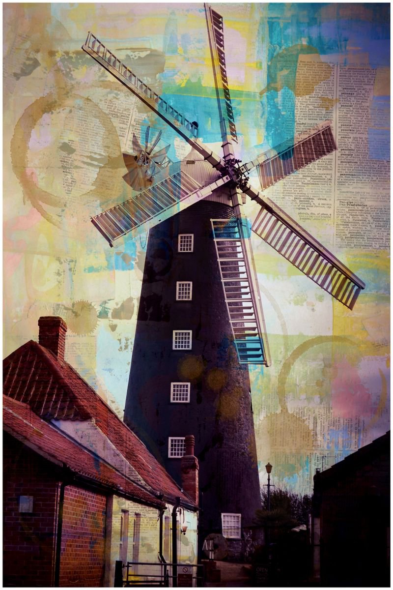 Waltham Windmill Vintage Collage Art by Jakub DK - JAKUB D KRZEWNIAK