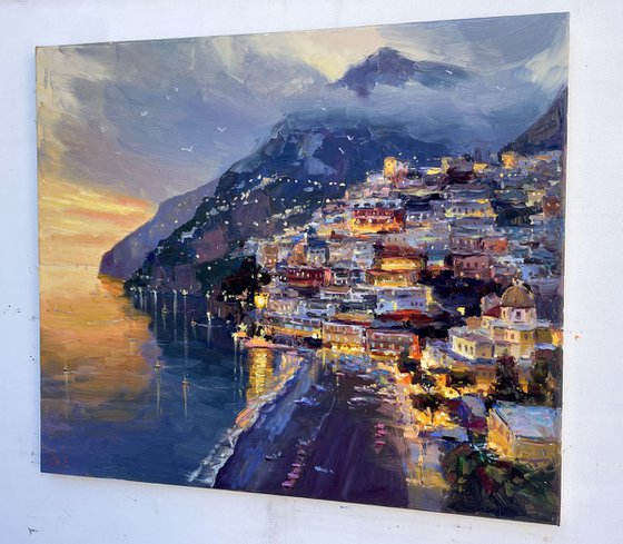 Sunset over the city