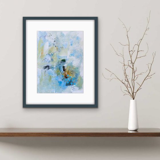 Dans le silence de l'hiver - Original abstract painting on paper - One of a kind