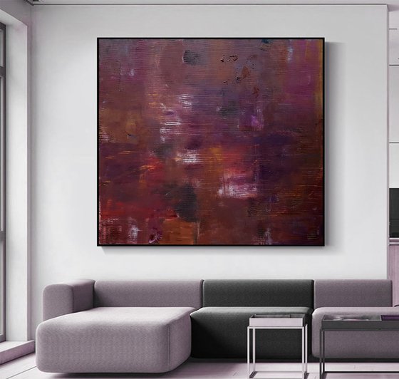 XXL large red oil painting