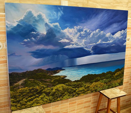 «The place of my dreams» 100 X 150 cm Large linen canvas, oil painting (39 x 59 inch)