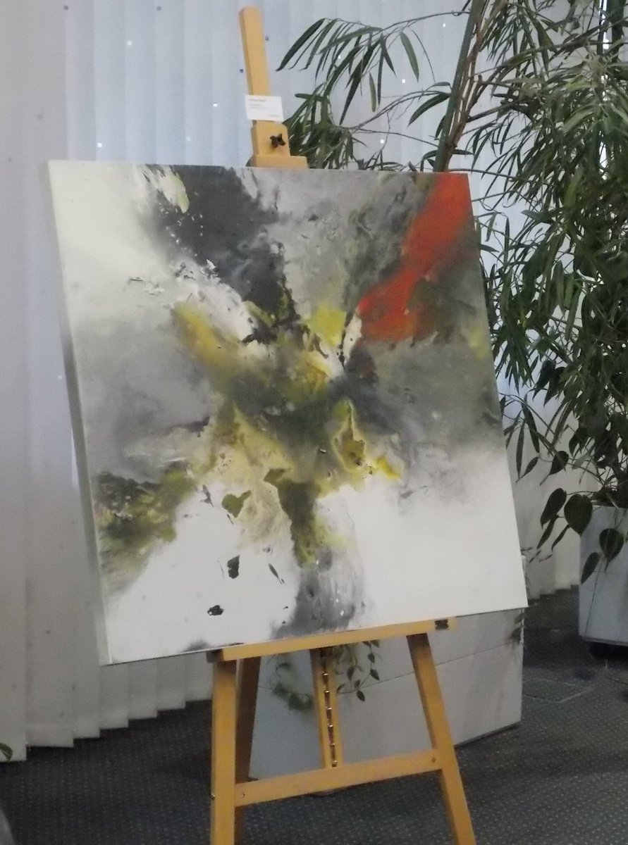 Abstract Acrylic Painting By Christa Haack, 39 X 39, Explosive 2, Original Artwork