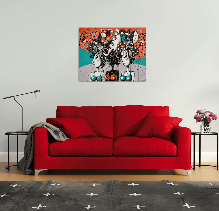 Three Girls from Ipanema Acrylic painting by Evgen Semenyuk Artfinder