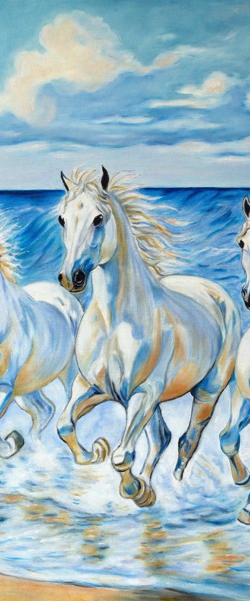 THREE WHITE HORSES by Vera Melnyk