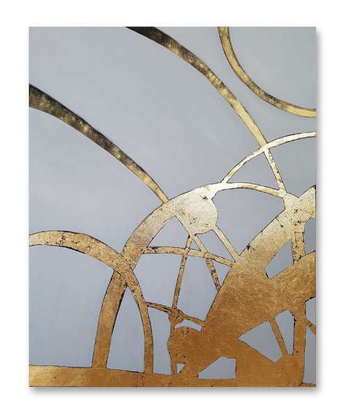 Abstract Our golden time, 80×100 cm / Free shipping by Larissa Uvarova